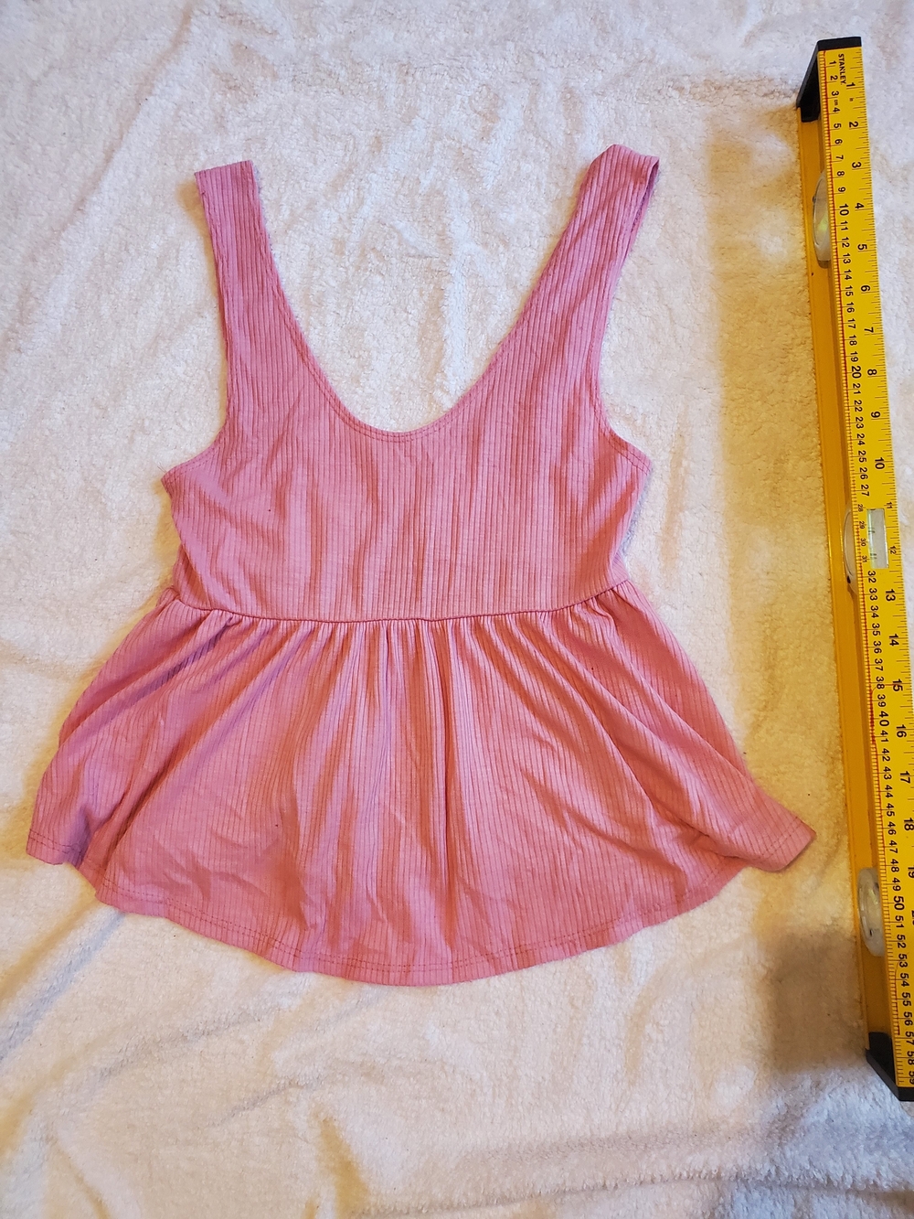 Olivia Rae Pink Ribbed Scoop Peplum Tank